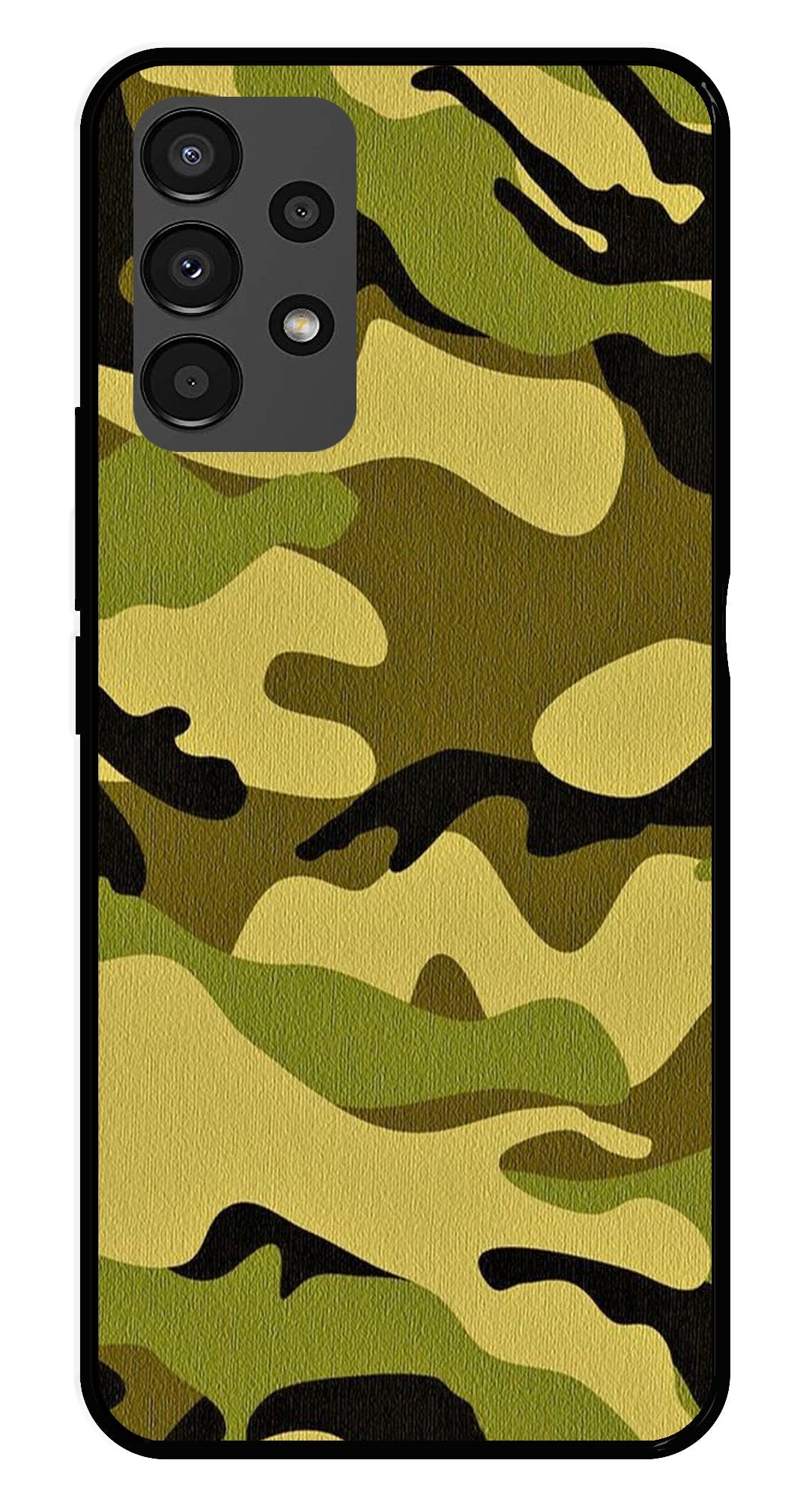 Army Pattern Metal Mobile Case for Samsung Galaxy A13 4G   (Design No -35)