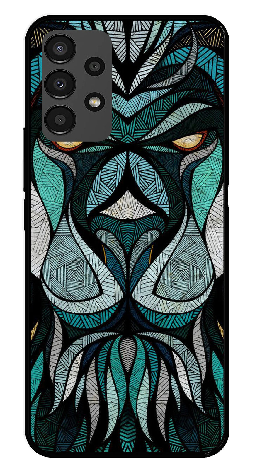 Lion Pattern Metal Mobile Case for Samsung Galaxy A13 4G   (Design No -40)