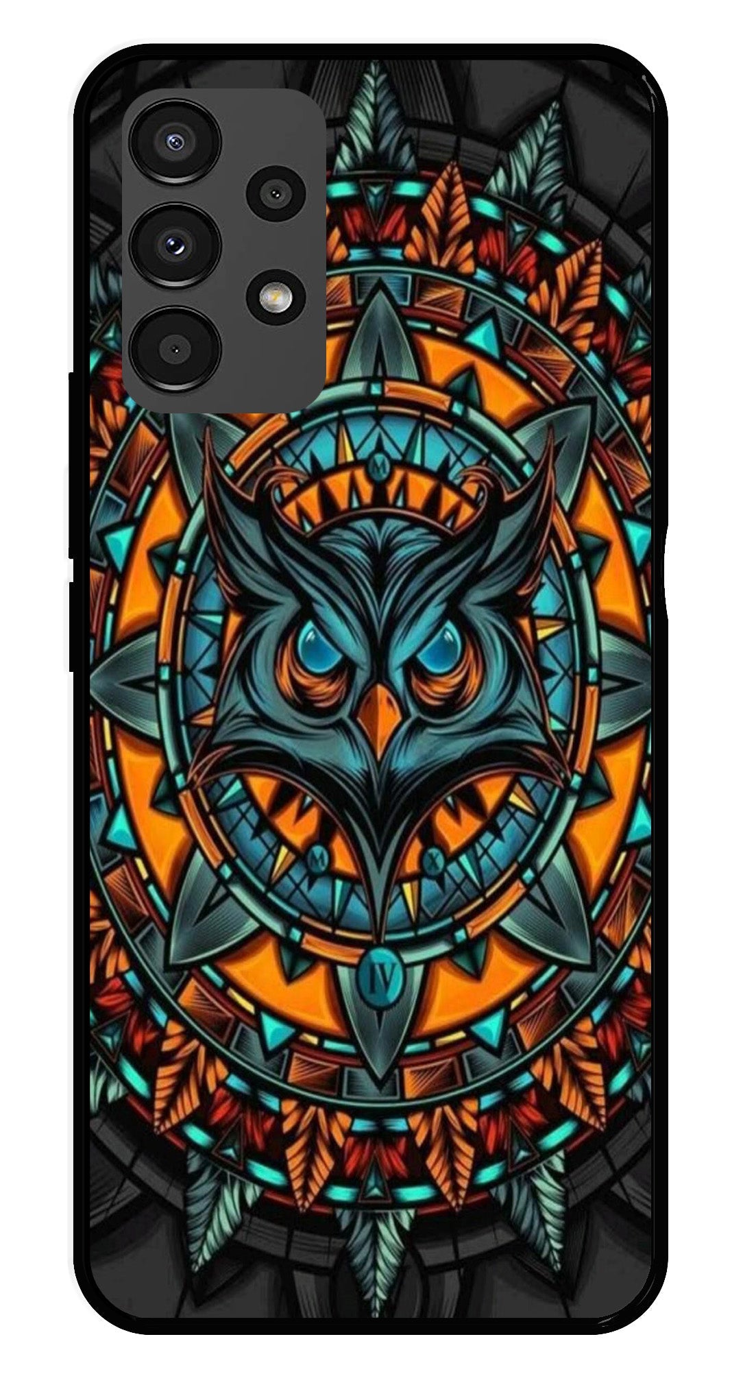 Owl Pattern Metal Mobile Case for Samsung Galaxy A13 4G   (Design No -42)
