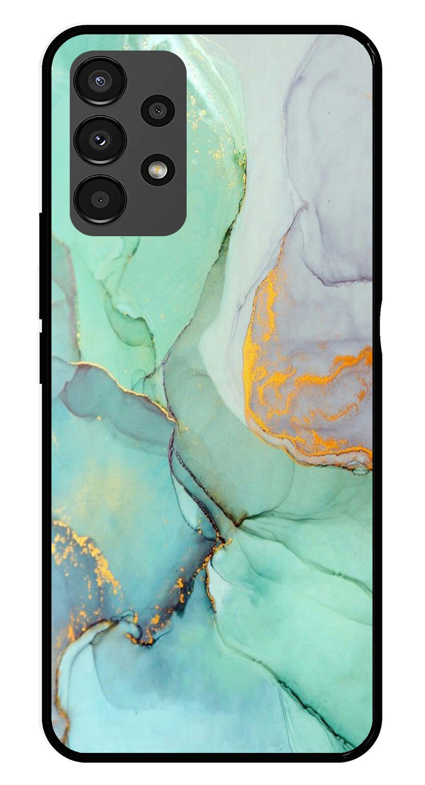 Marble Design Metal Mobile Case for Samsung Galaxy A13 4G   (Design No -46)