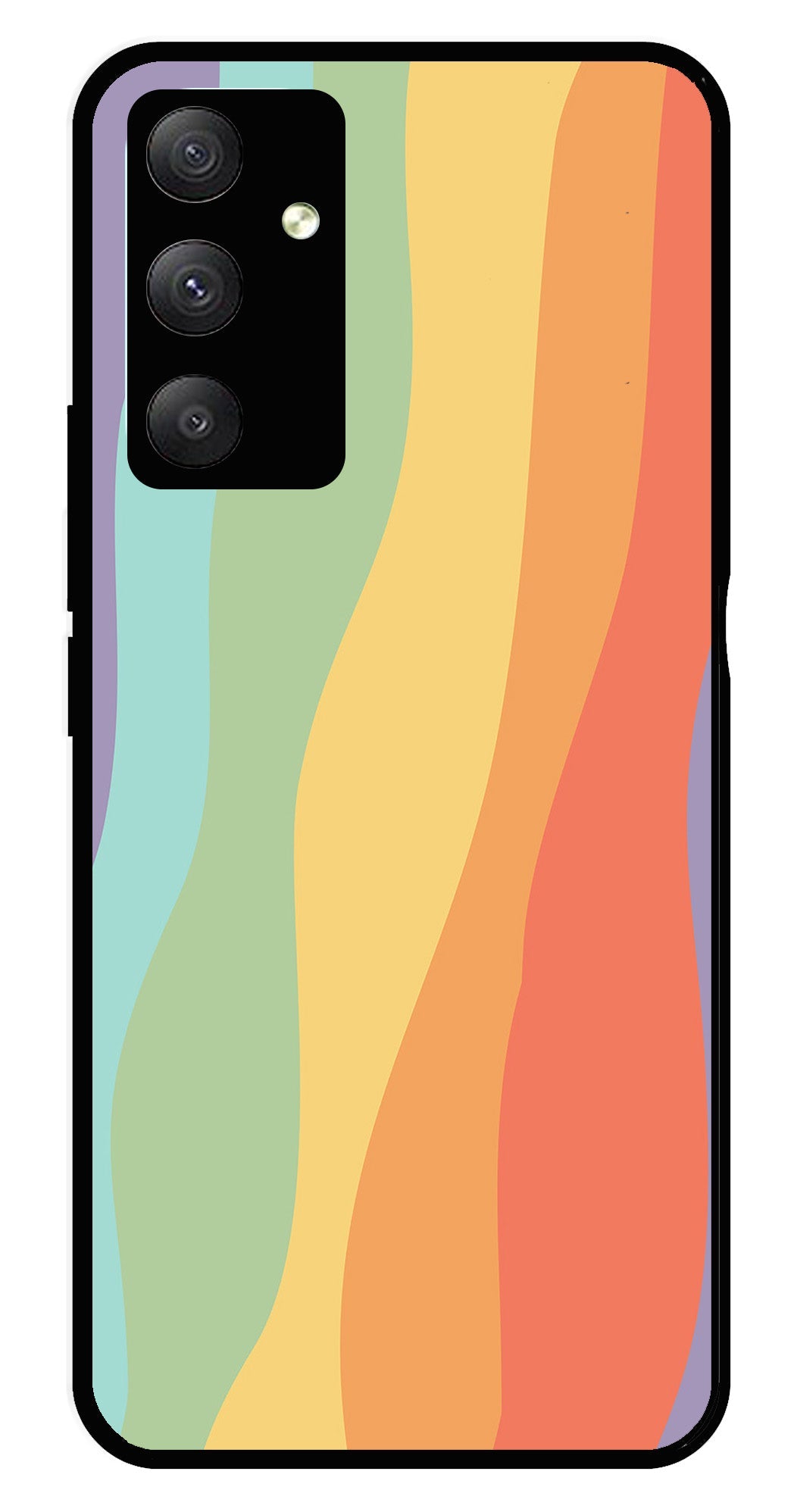 Muted Rainbow Metal Mobile Case for Samsung Galaxy A34   (Design No -02)