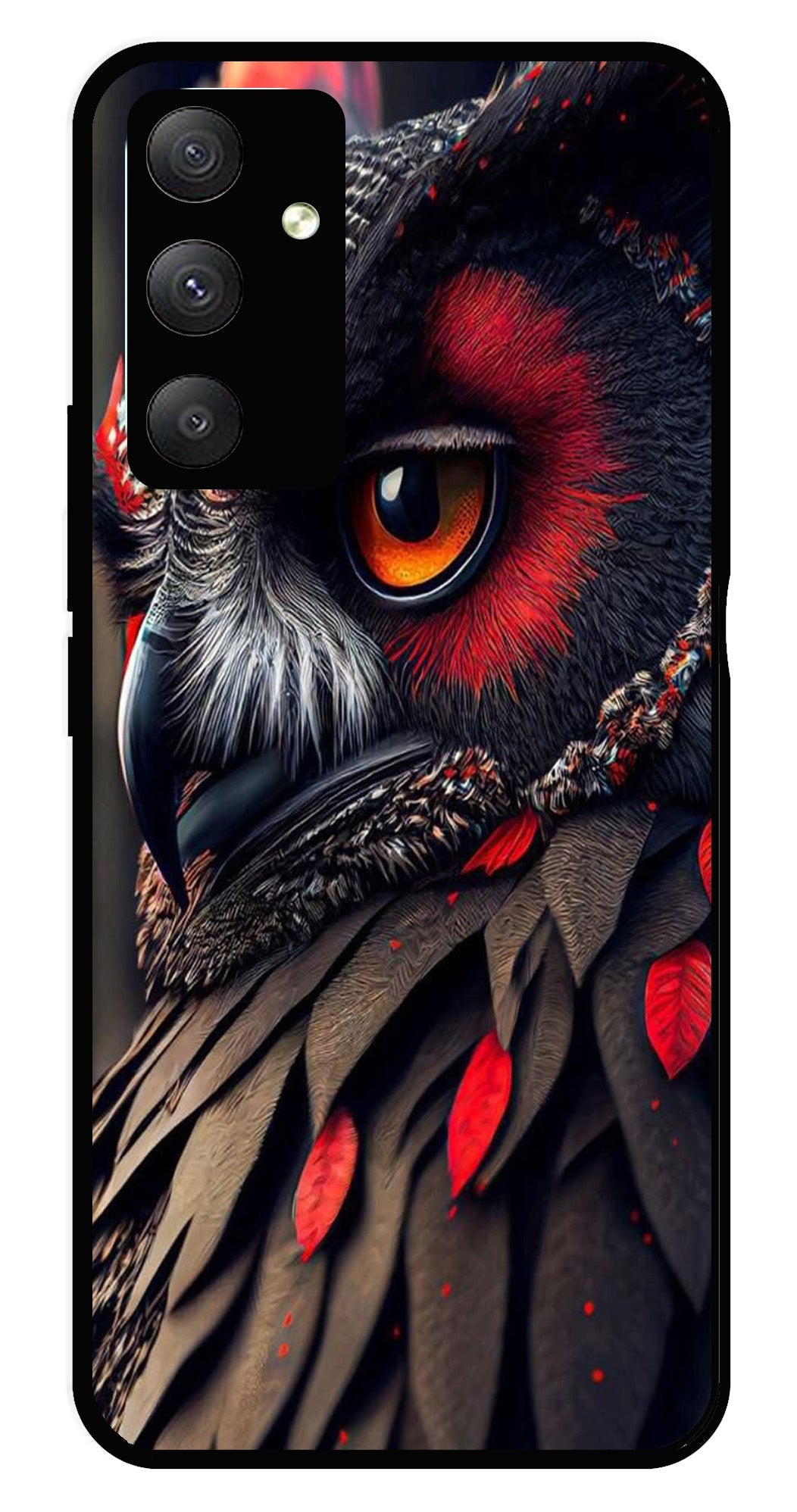Owl Design Metal Mobile Case for Samsung Galaxy A34   (Design No -26)