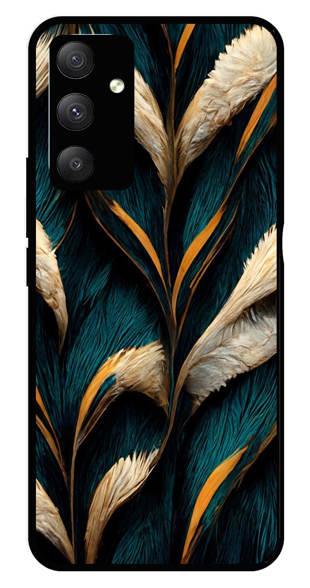 Feathers Metal Mobile Case for Samsung Galaxy A34   (Design No -30)