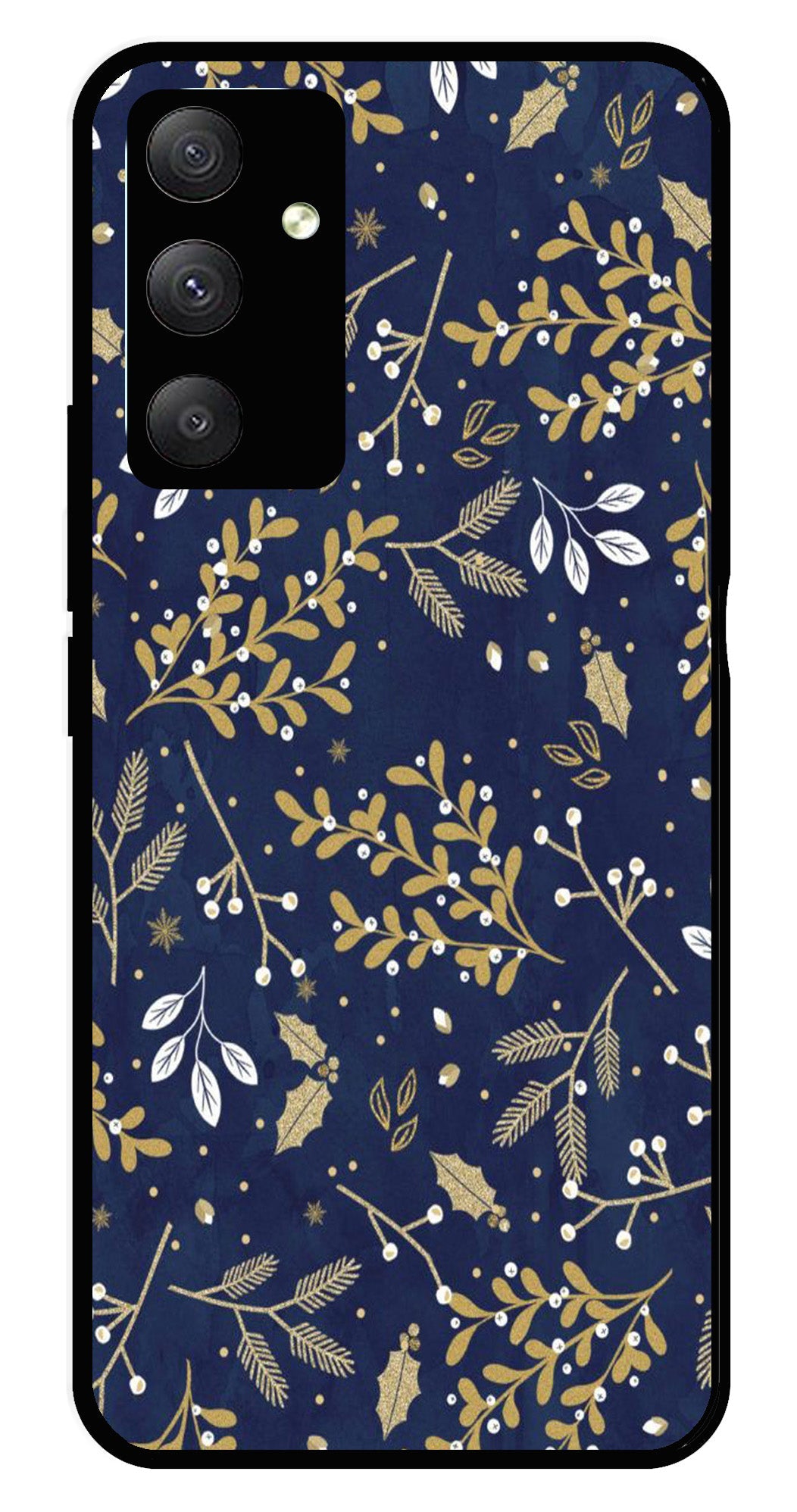 Floral Pattern  Metal Mobile Case for Samsung Galaxy A14 5G   (Design No -52)