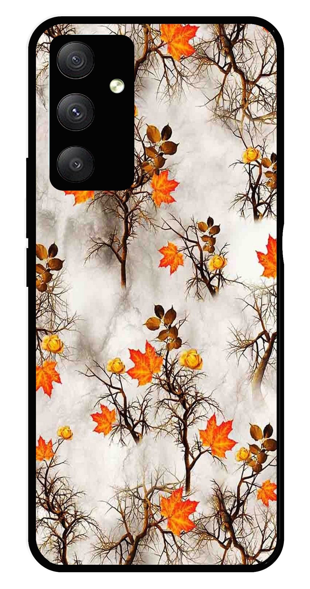 Autumn leaves Metal Mobile Case for Samsung Galaxy A34   (Design No -55)