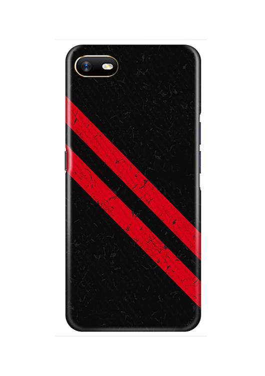 Black Red Pattern Mobile Back Case for Oppo A1K  (Design - 373)