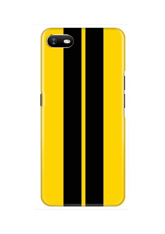 Black Yellow Pattern Mobile Back Case for Oppo A1K  (Design - 377)