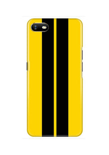 Black Yellow Pattern Mobile Back Case for Oppo A1K  (Design - 377)