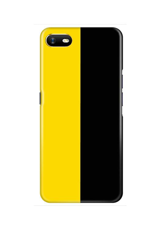 Black Yellow Pattern Mobile Back Case for Oppo A1K  (Design - 397)
