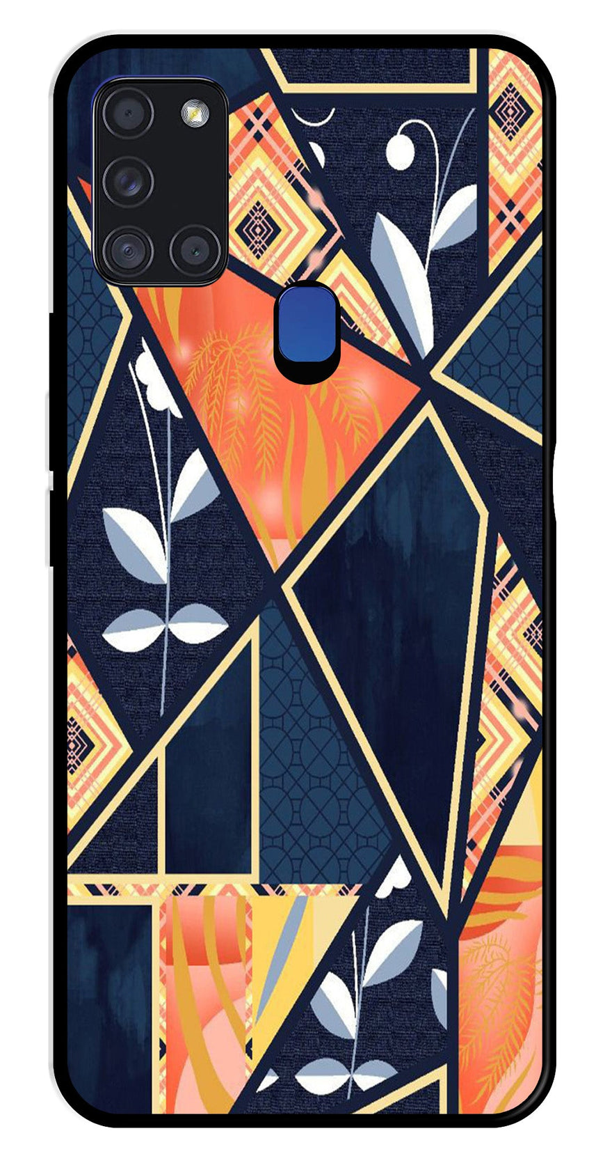 Marble Design Metal Mobile Case for Samsung Galaxy A21s   (Design No -07)