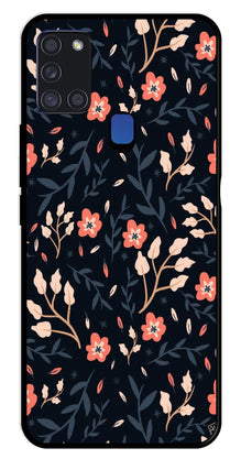 Floral Pattern Metal Mobile Case for Samsung Galaxy A21s