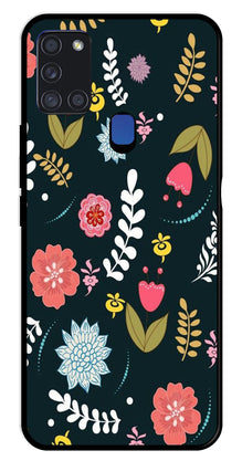 Floral Pattern2 Metal Mobile Case for Samsung Galaxy A21s