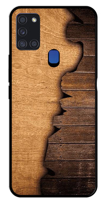 Wooden Design Metal Mobile Case for Samsung Galaxy A21s