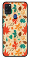Leafs Design Metal Mobile Case for Samsung Galaxy A21s   (Design No -14)