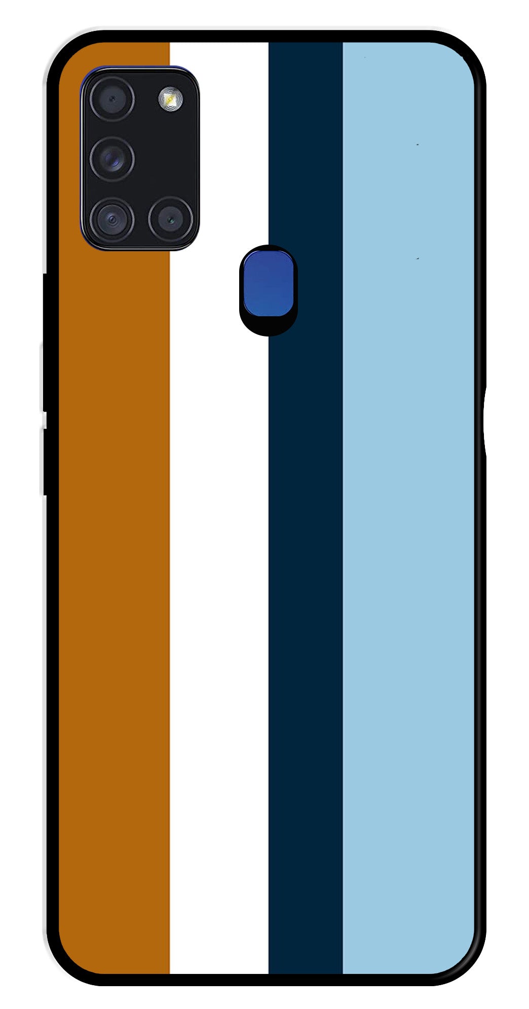 MultiColor Pattern Metal Mobile Case for Samsung Galaxy A21s   (Design No -17)