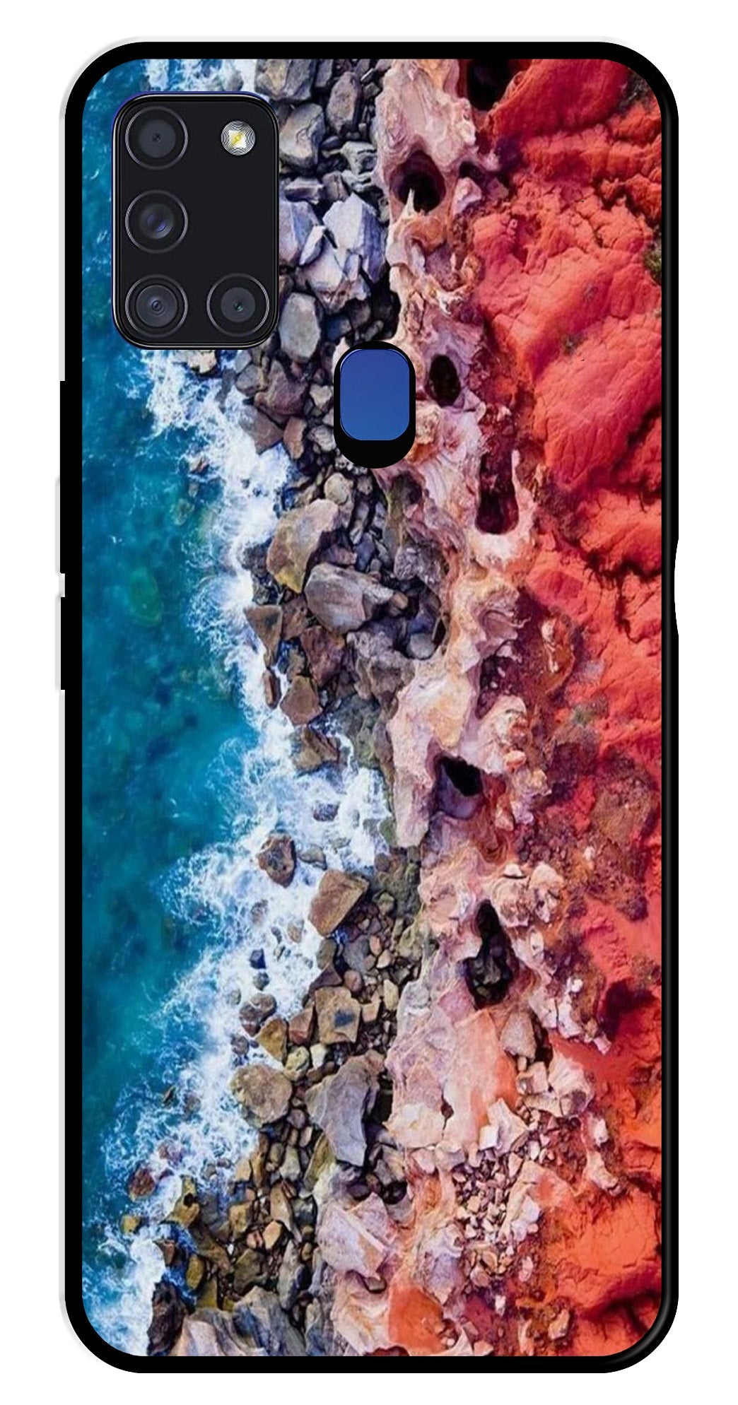 Sea Shore Metal Mobile Case for Samsung Galaxy A21s   (Design No -18)