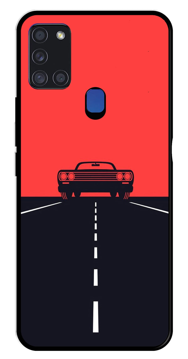 Car Lover Metal Mobile Case for Samsung Galaxy A21s   (Design No -21)