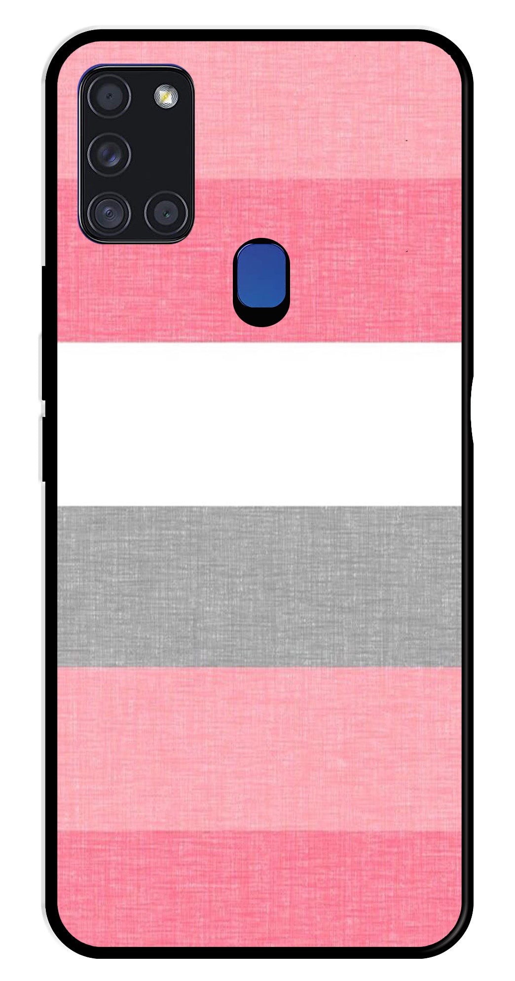 Pink Pattern Metal Mobile Case for Samsung Galaxy A21s   (Design No -23)