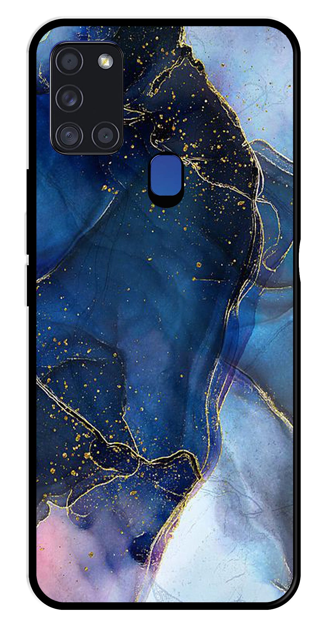 Blue Marble Metal Mobile Case for Samsung Galaxy A21s   (Design No -34)