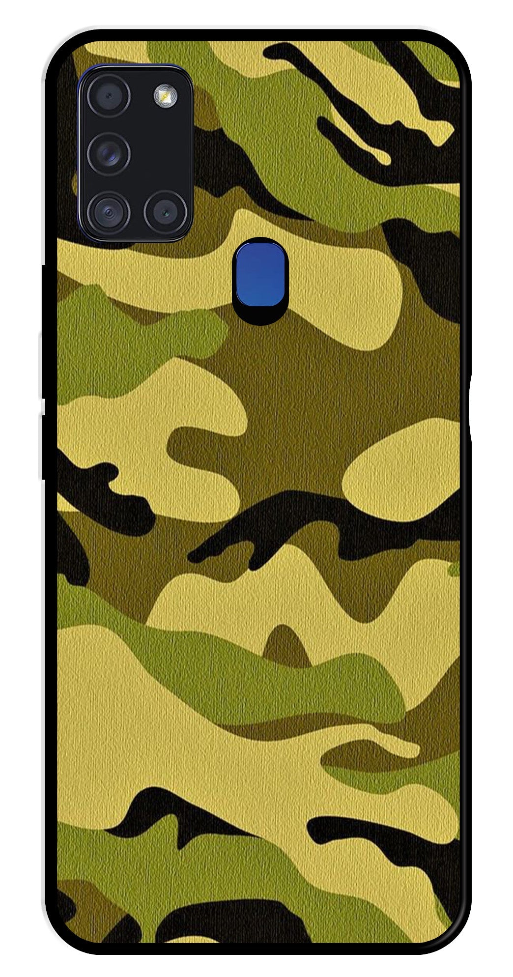 Army Pattern Metal Mobile Case for Samsung Galaxy A21s   (Design No -35)
