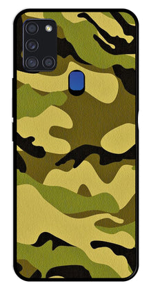 Army Pattern Metal Mobile Case for Samsung Galaxy A21s