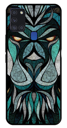 Lion Pattern Metal Mobile Case for Samsung Galaxy A21s