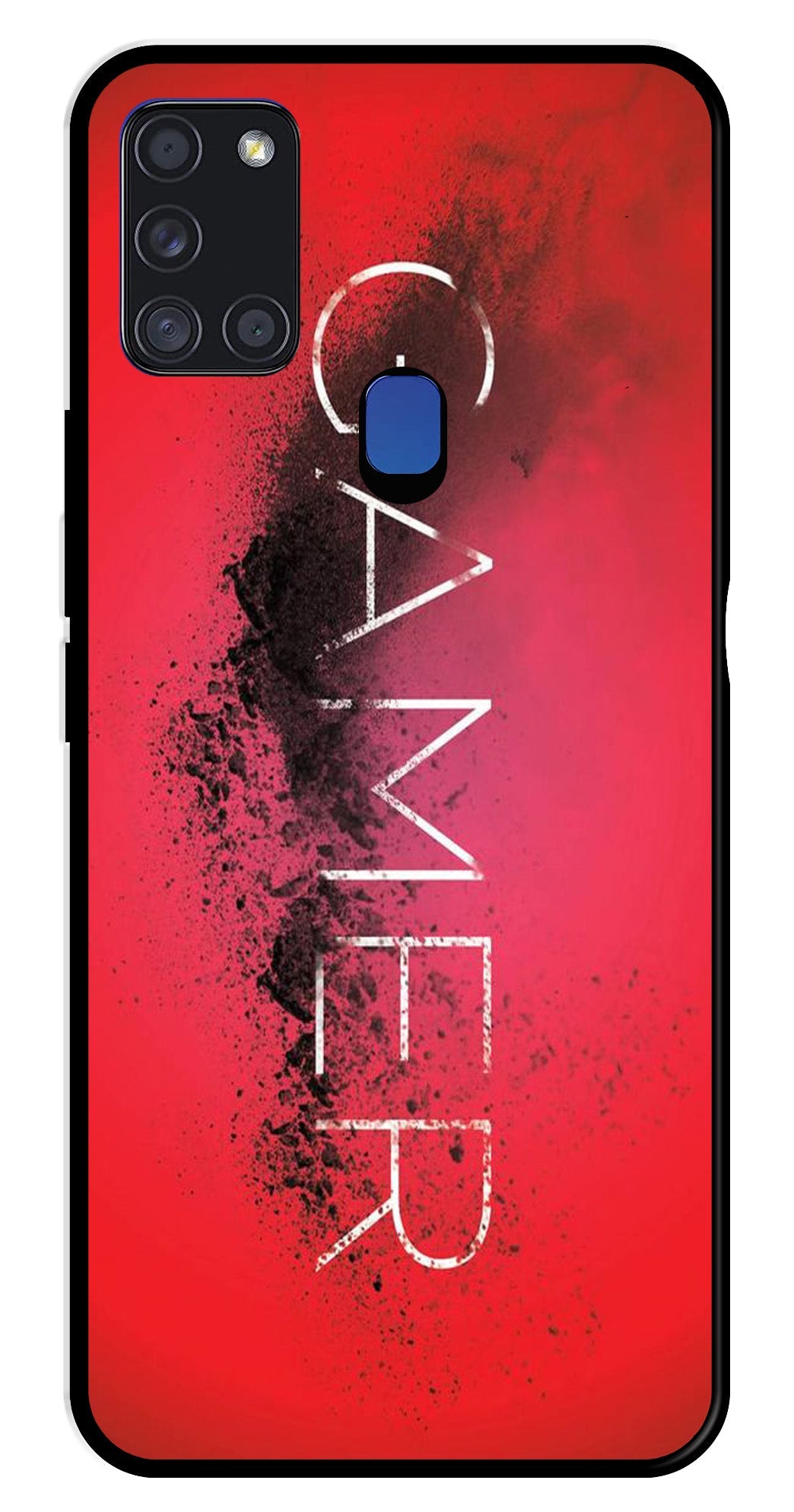 Gamer Pattern Metal Mobile Case for Samsung Galaxy A21s   (Design No -41)