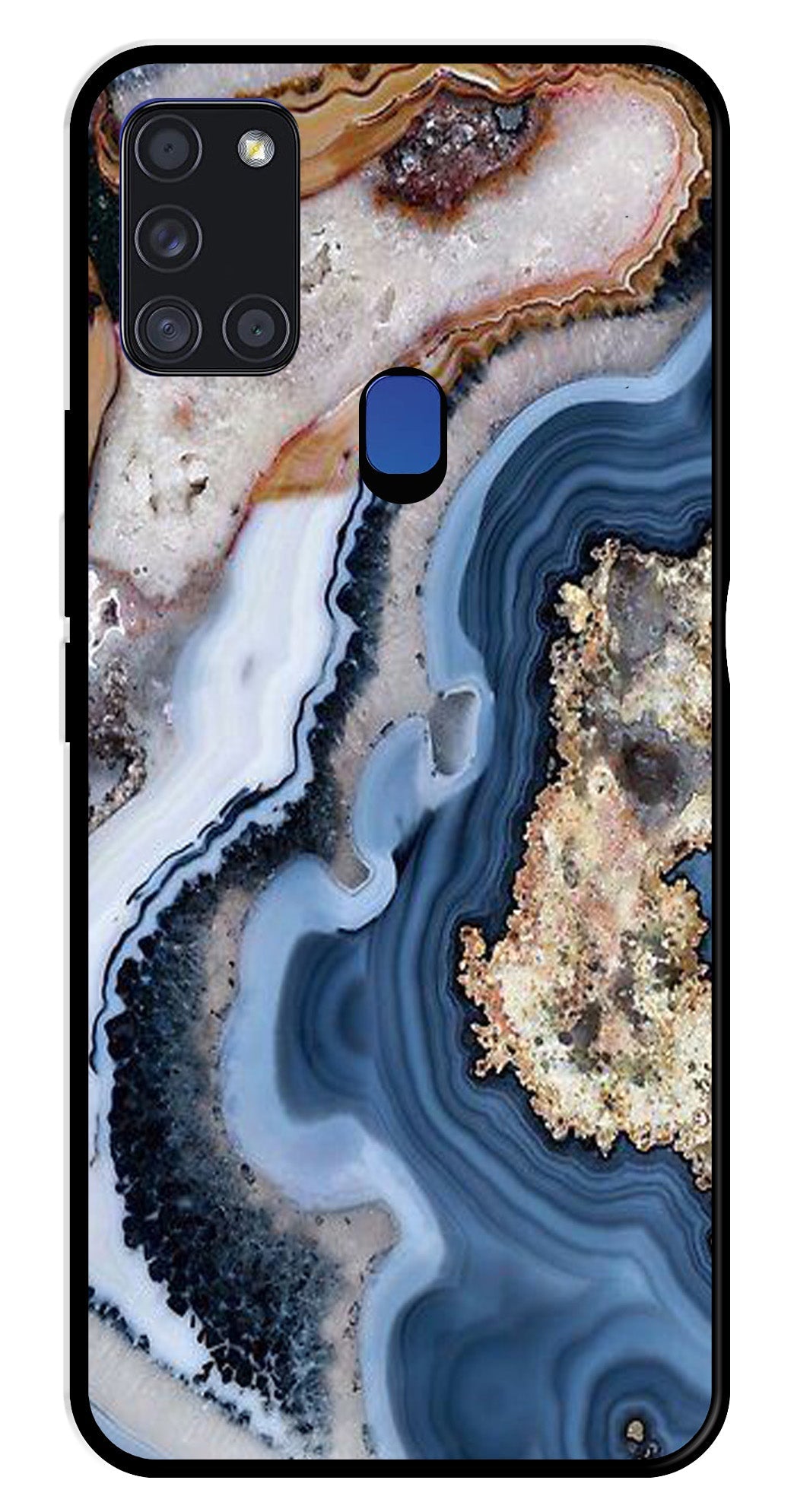 Marble Design Metal Mobile Case for Samsung Galaxy A21s   (Design No -53)