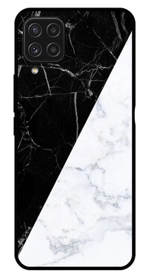 Black White Marble Design Metal Mobile Case for Samsung Galaxy A22 4G