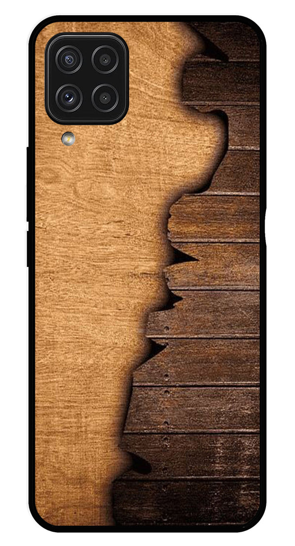 Wooden Design Metal Mobile Case for Samsung Galaxy A22 4G   (Design No -13)