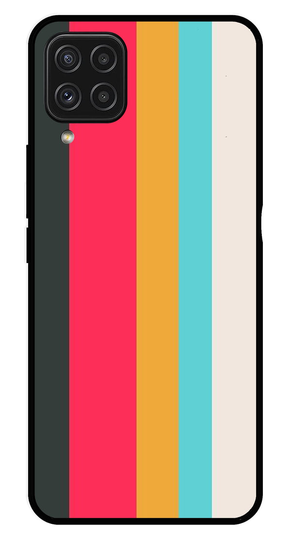 Muted Rainbow Metal Mobile Case for Samsung Galaxy A22 4G   (Design No -31)