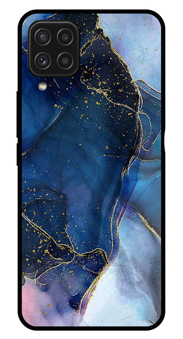 Blue Marble Metal Mobile Case for Samsung Galaxy A22 4G   (Design No -34)