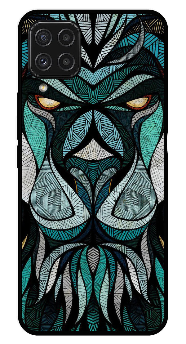 Lion Pattern Metal Mobile Case for Samsung Galaxy A22 4G   (Design No -40)