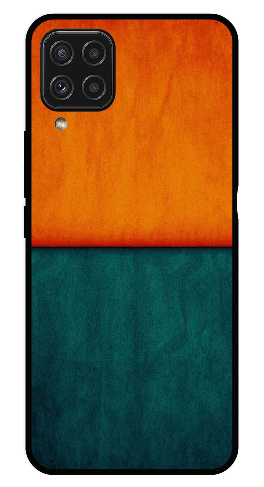 Orange Green Pattern Metal Mobile Case for Samsung Galaxy A22 4G   (Design No -45)