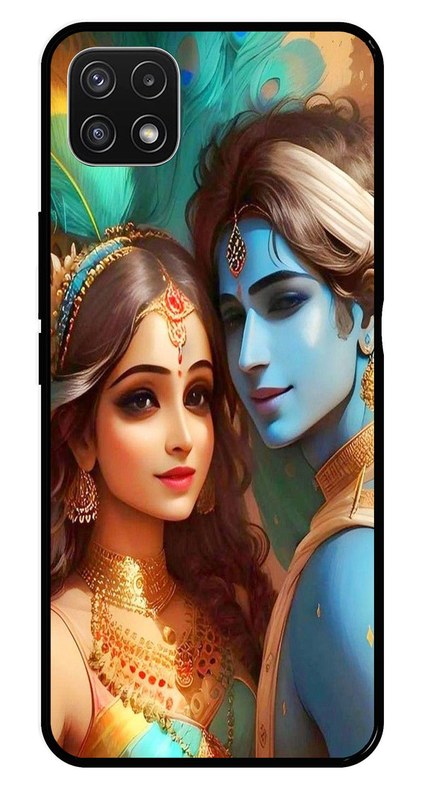 Lord Radha Krishna Metal Mobile Case for Samsung Galaxy A22 5G   (Design No -01)