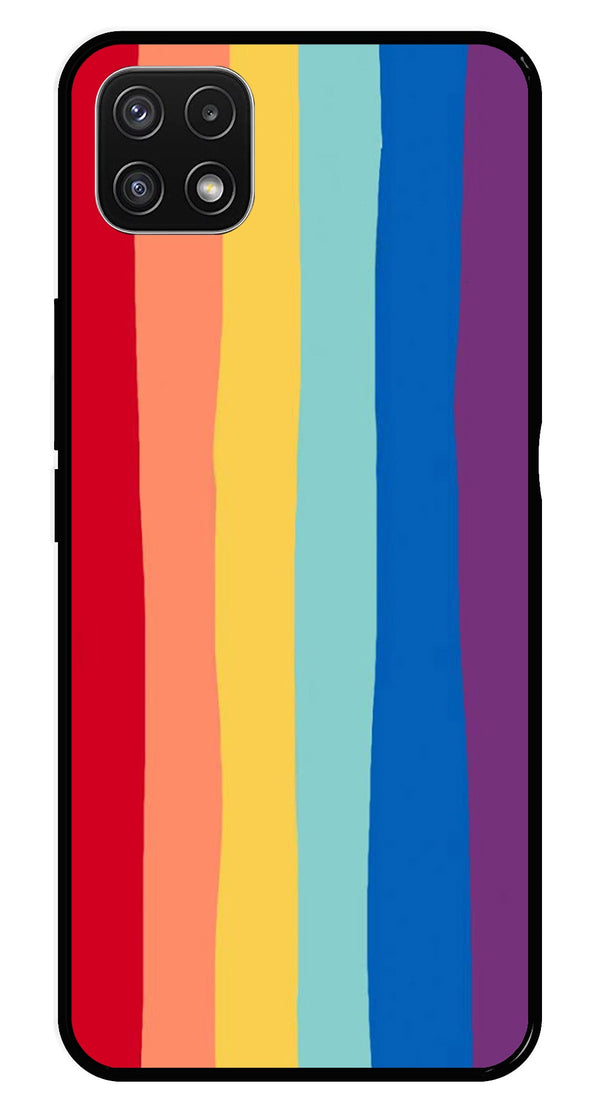 Rainbow MultiColor Metal Mobile Case for Samsung Galaxy A22 5G   (Design No -03)