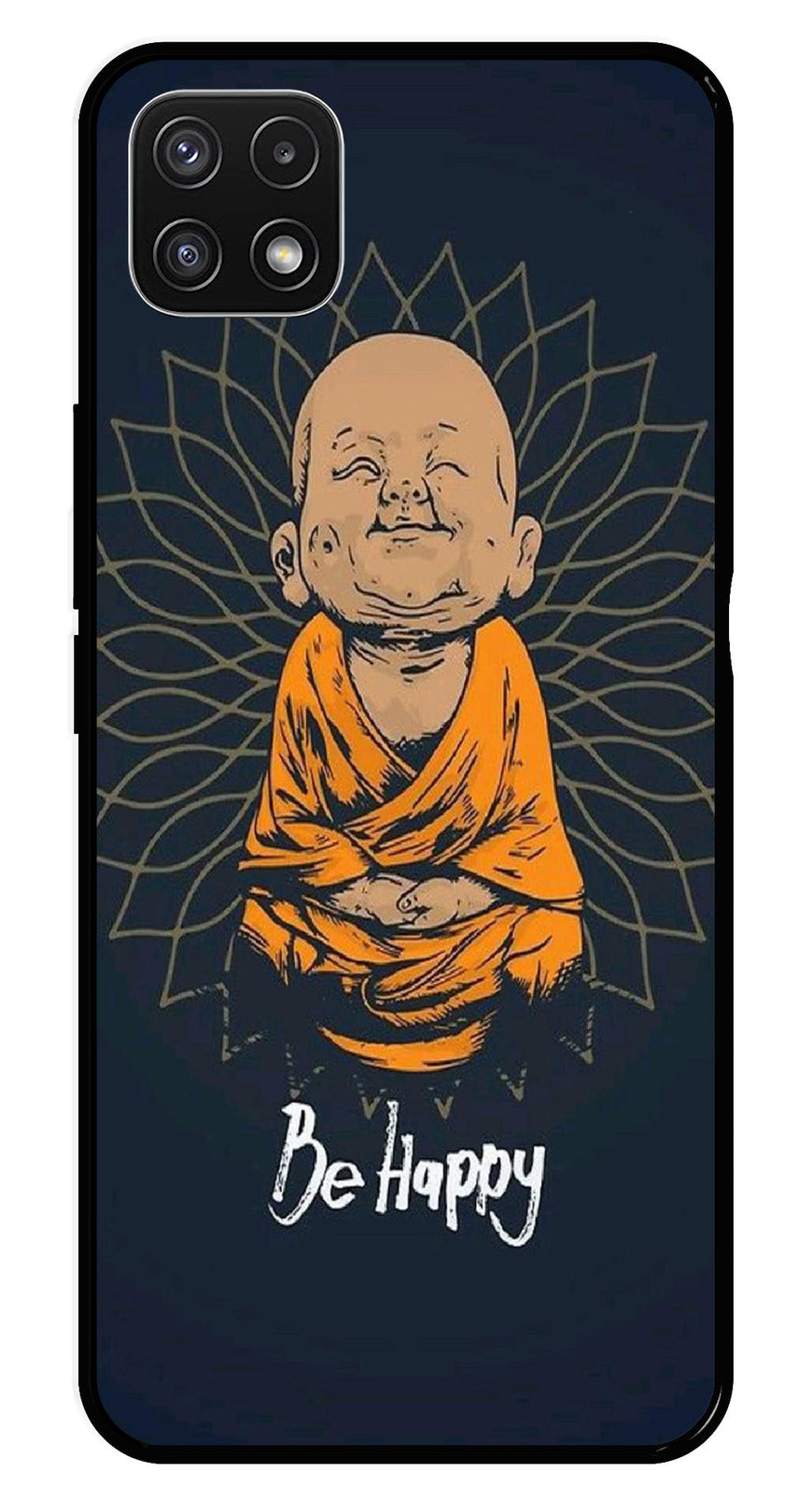 Be Happy Metal Mobile Case for Samsung Galaxy A22 5G   (Design No -27)