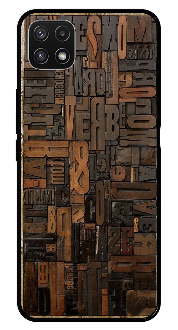 Alphabets Metal Mobile Case for Samsung Galaxy A22 5G   (Design No -32)