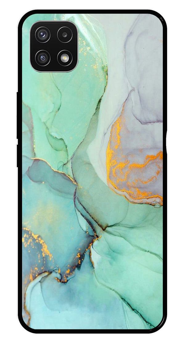 Marble Design Metal Mobile Case for Samsung Galaxy A22 5G   (Design No -46)