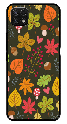 Leaves Design Metal Mobile Case for Samsung Galaxy A22 5G