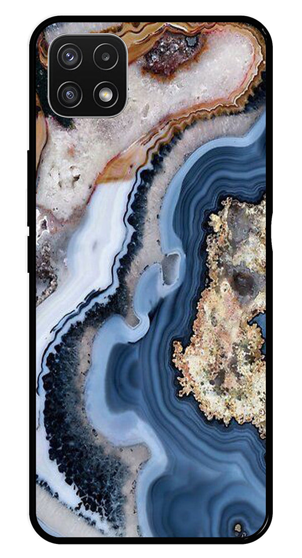 Marble Design Metal Mobile Case for Samsung Galaxy A22 5G   (Design No -53)