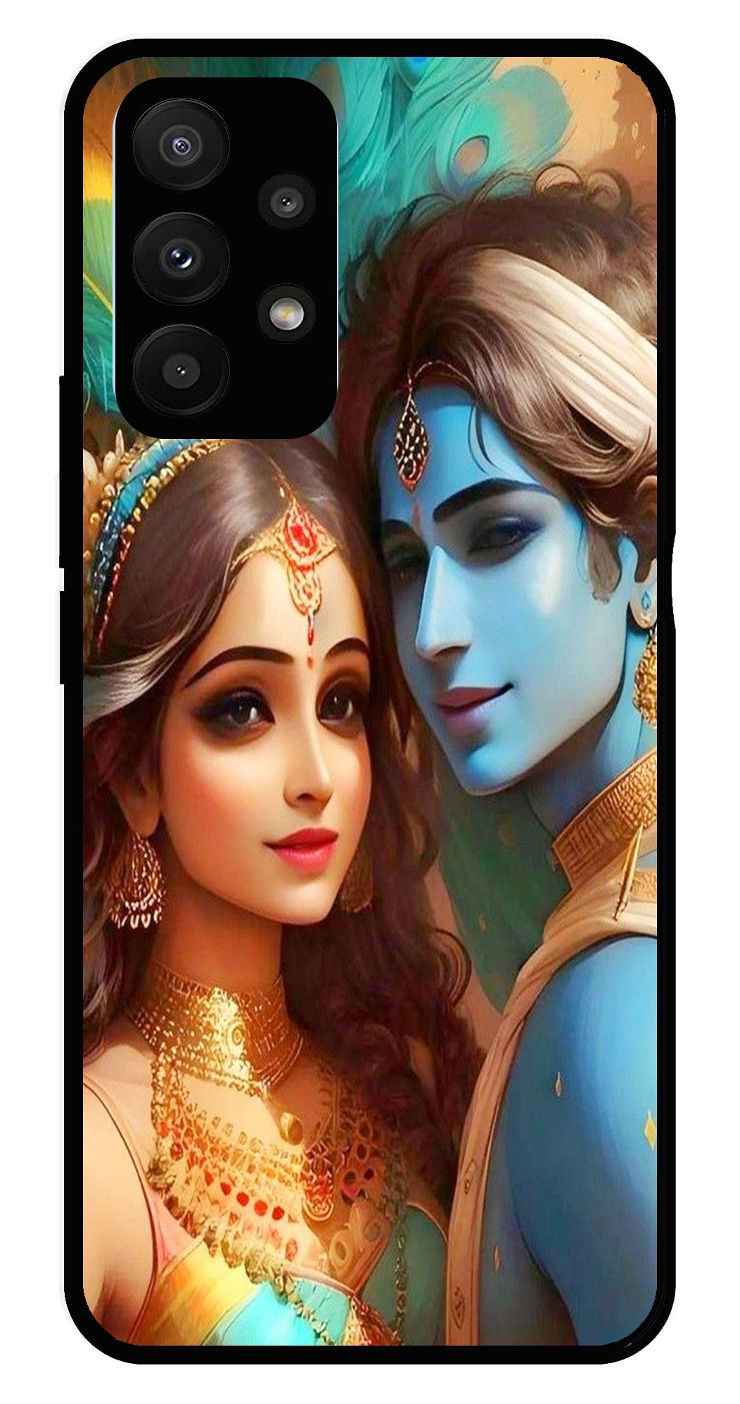 Lord Radha Krishna Metal Mobile Case for Samsung Galaxy A23 5G   (Design No -01)