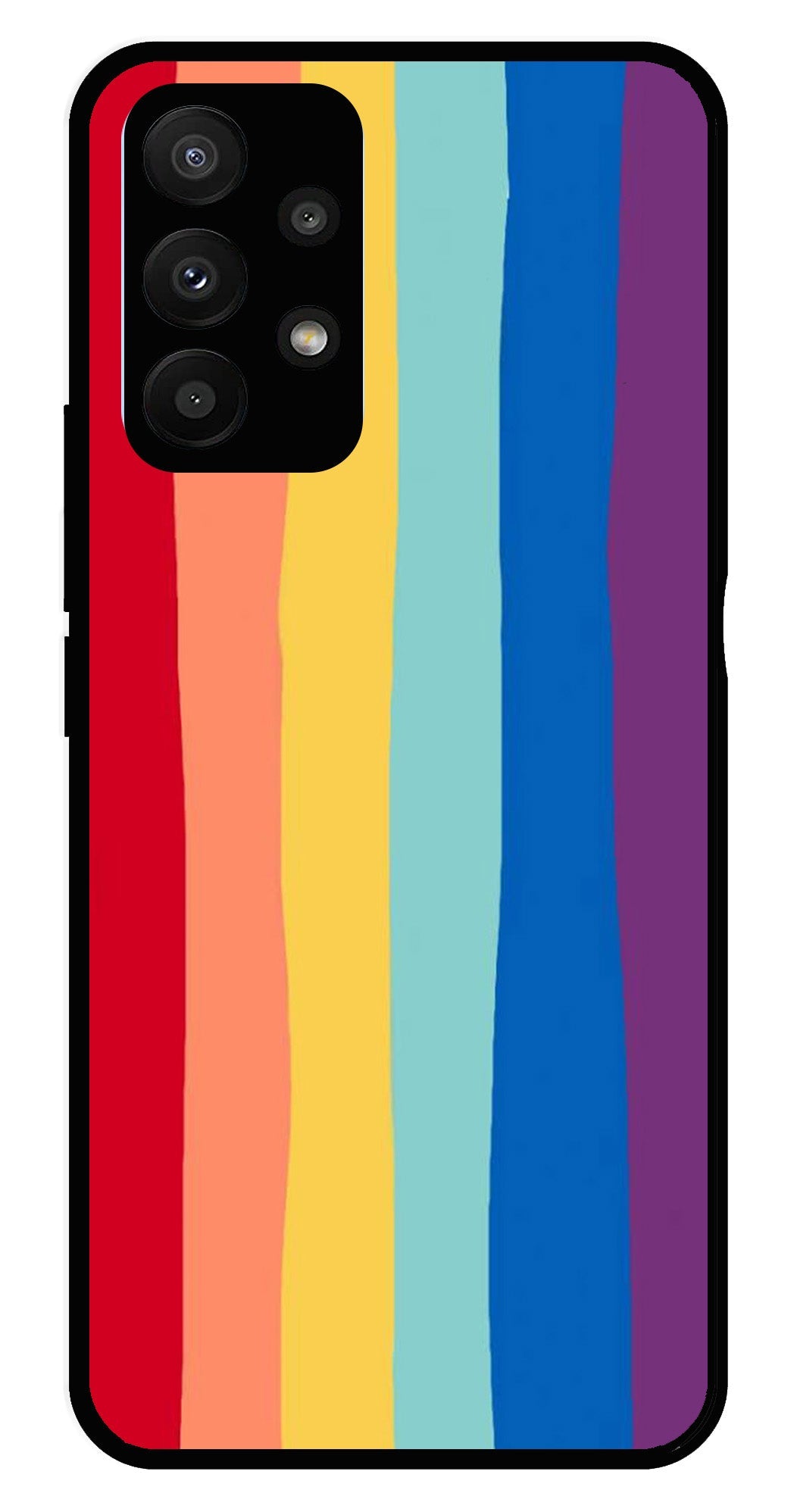 Rainbow MultiColor Metal Mobile Case for Samsung Galaxy A73 5G   (Design No -03)