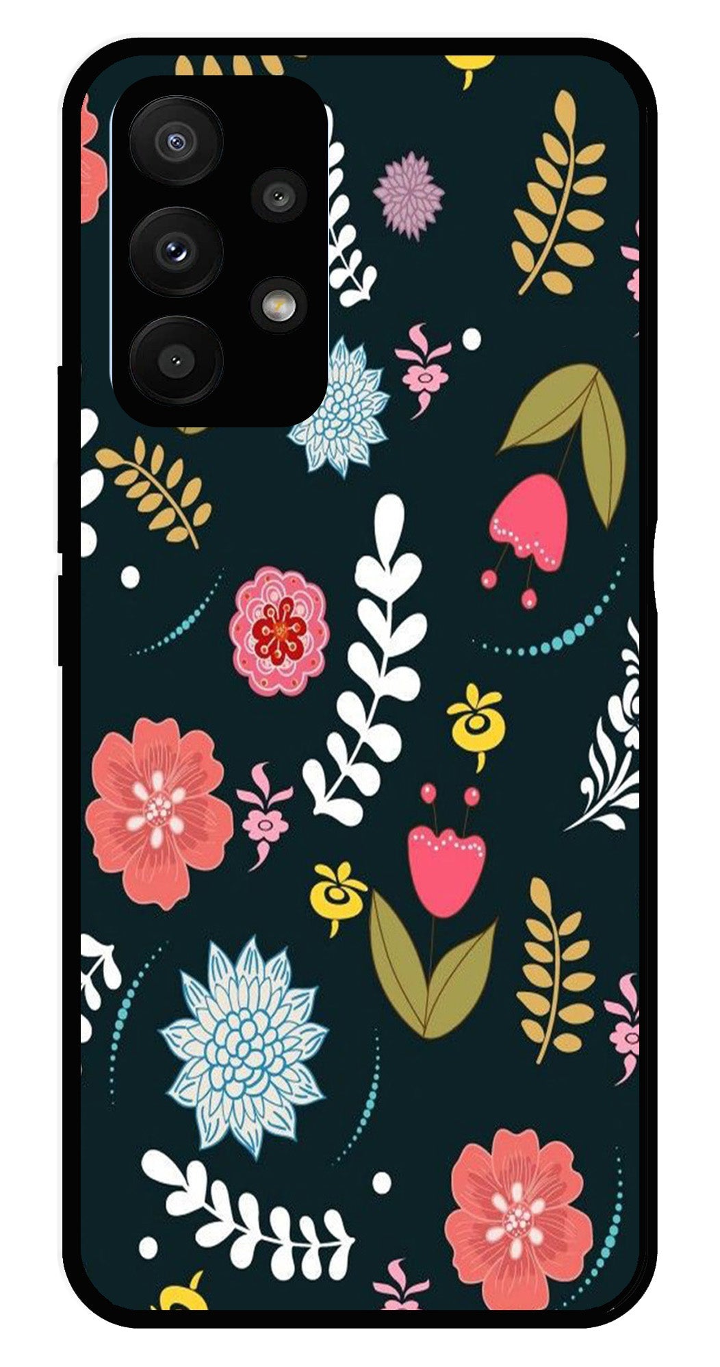 Floral Pattern2 Metal Mobile Case for Samsung Galaxy A23 5G   (Design No -12)