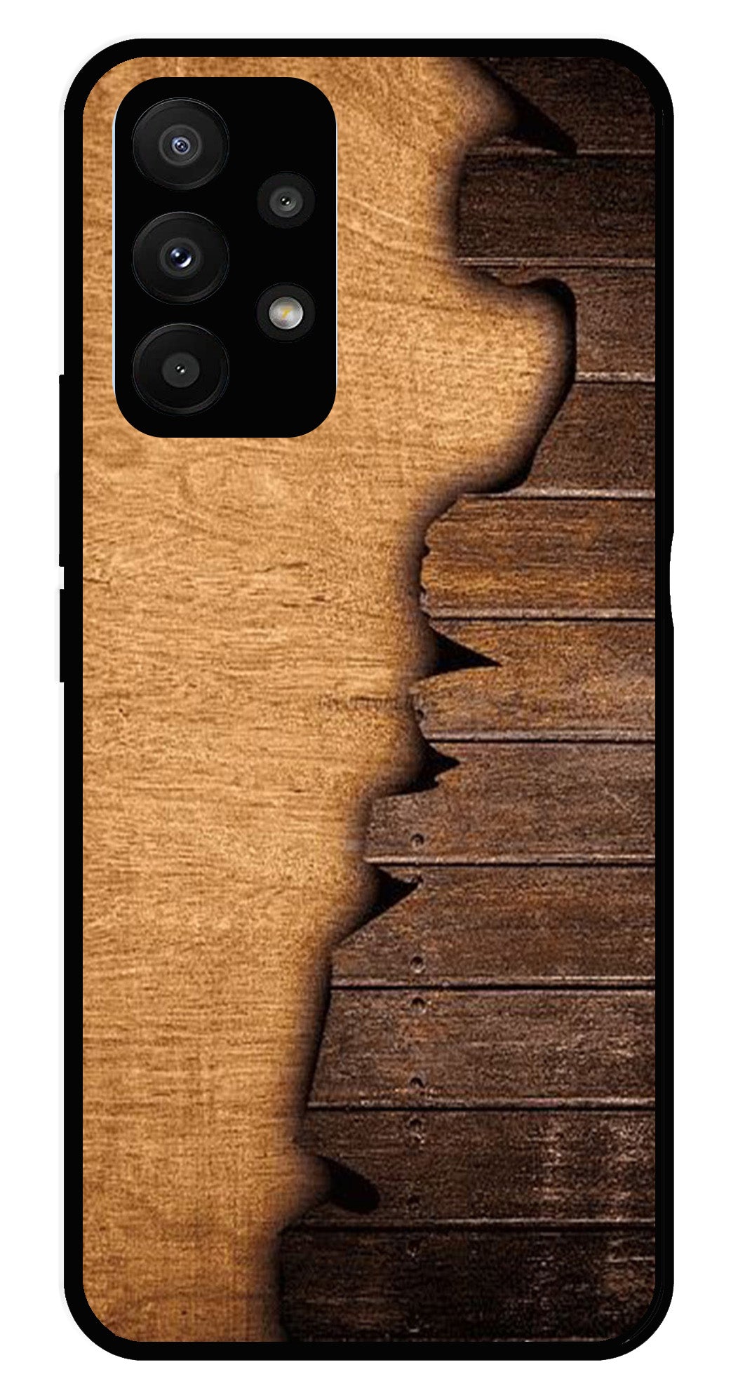 Wooden Design Metal Mobile Case for Samsung Galaxy A23 5G   (Design No -13)