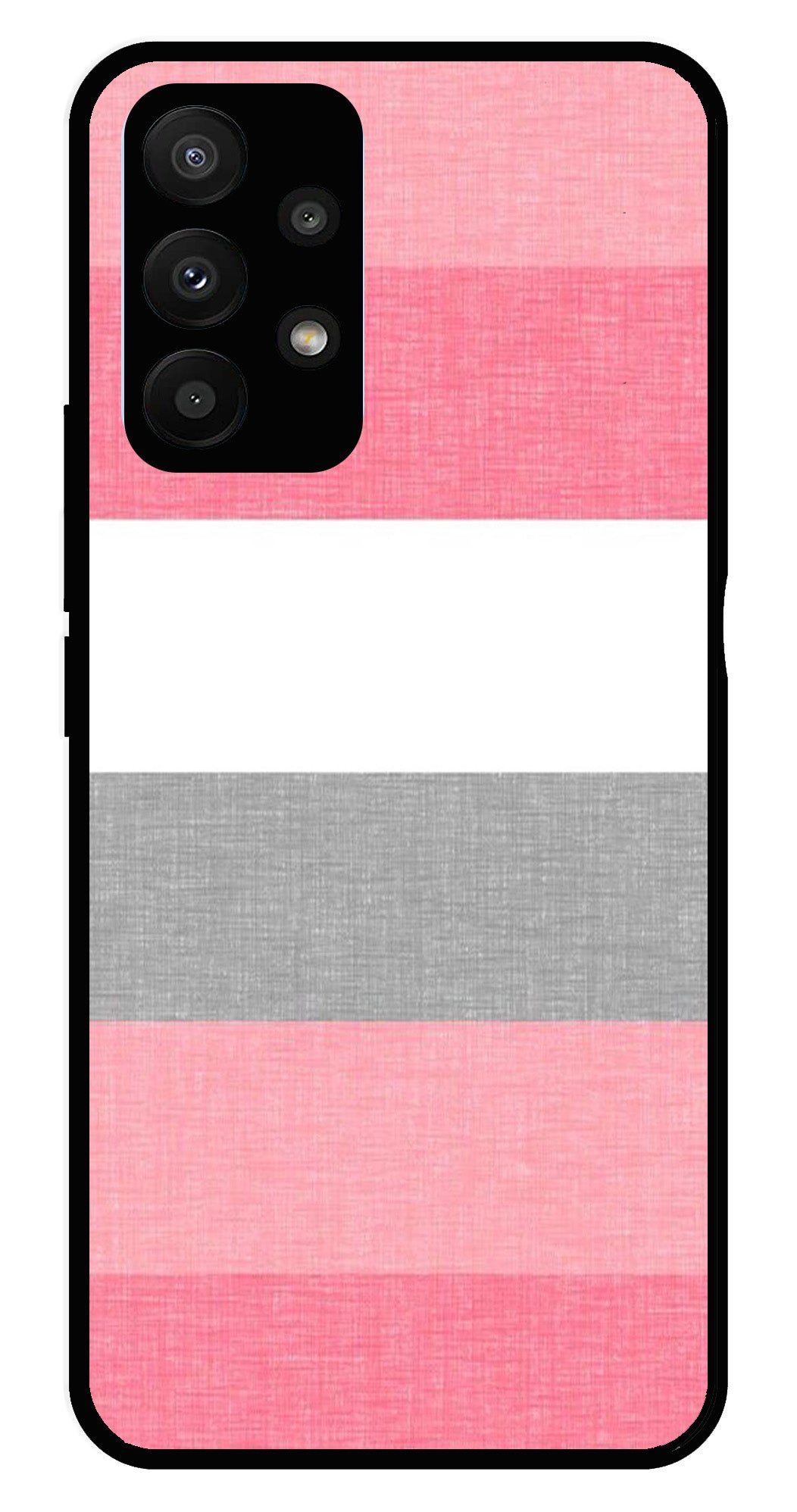 Pink Pattern Metal Mobile Case for Samsung Galaxy A23 5G   (Design No -23)