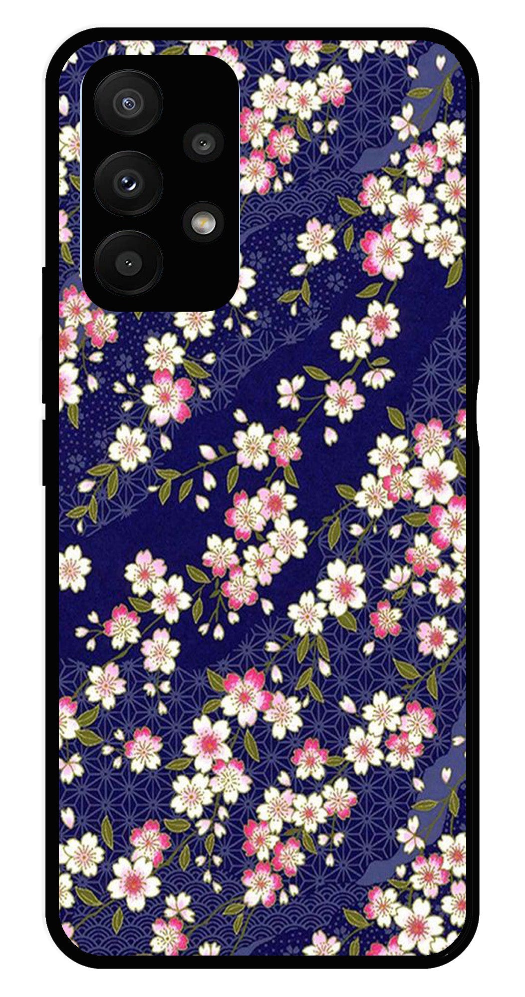 Flower Design Metal Mobile Case for Samsung Galaxy A23 5G   (Design No -25)