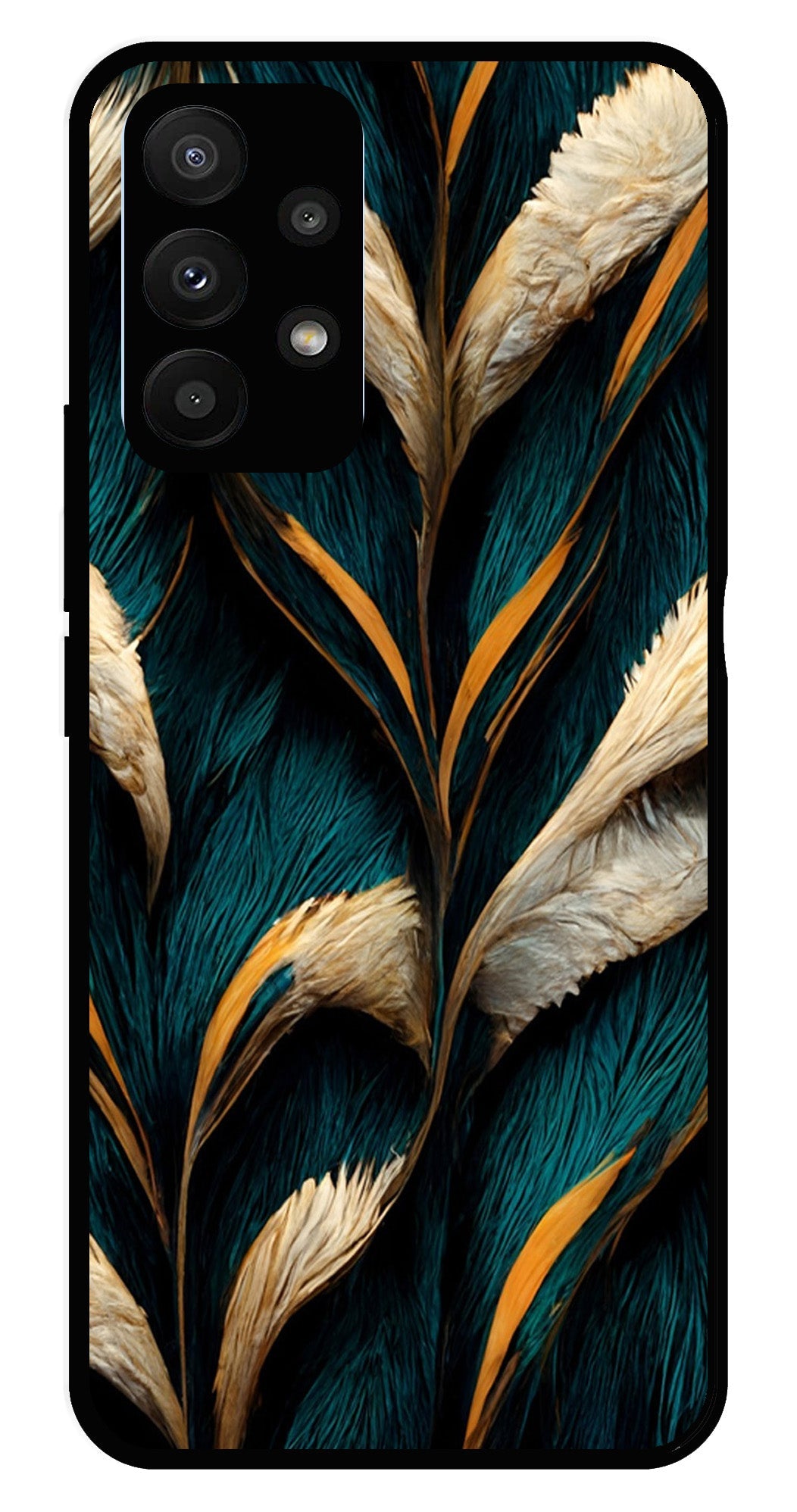 Feathers Metal Mobile Case for Samsung Galaxy A23 5G   (Design No -30)