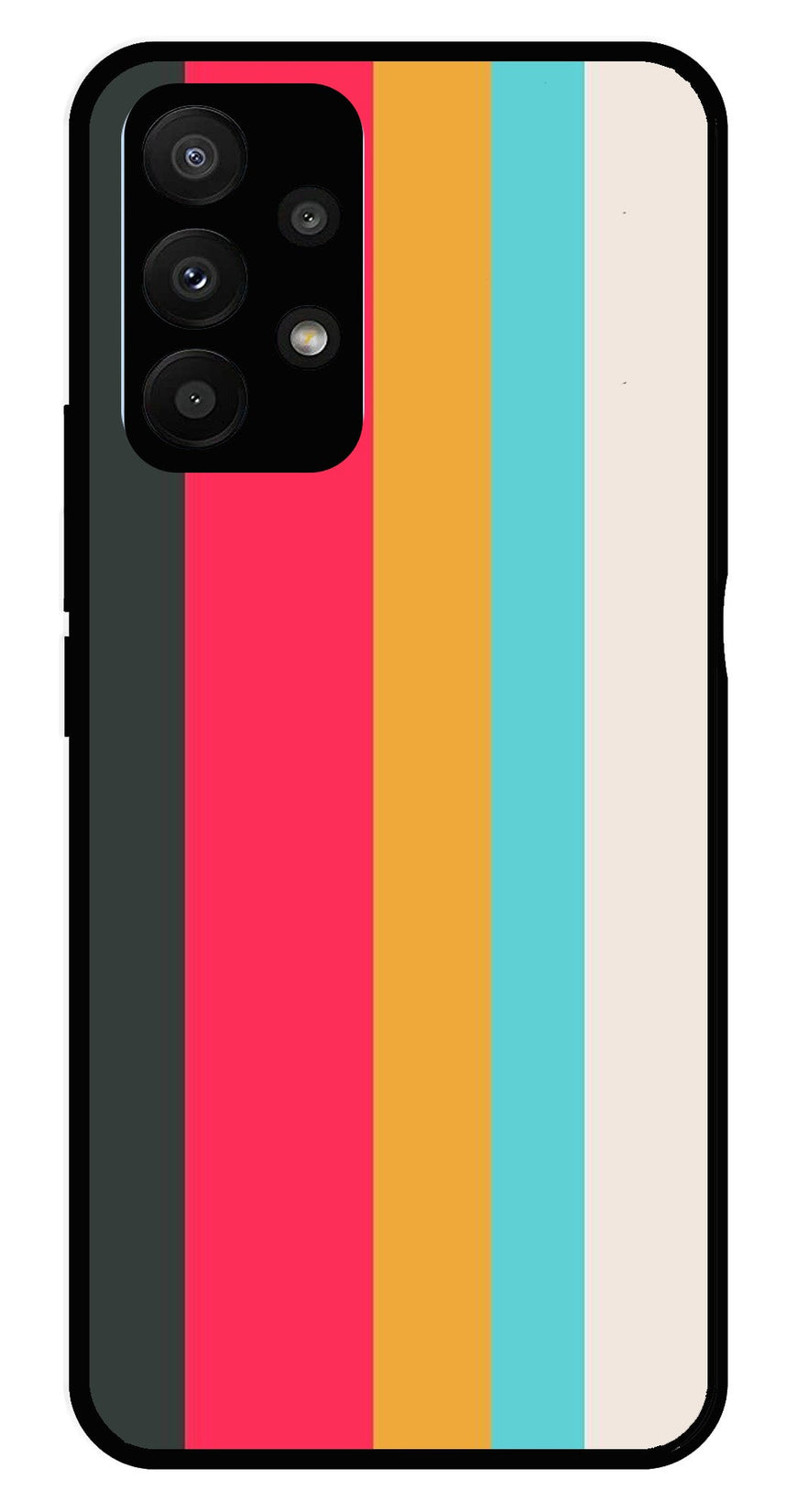 Muted Rainbow Metal Mobile Case for Samsung Galaxy A73 5G   (Design No -31)
