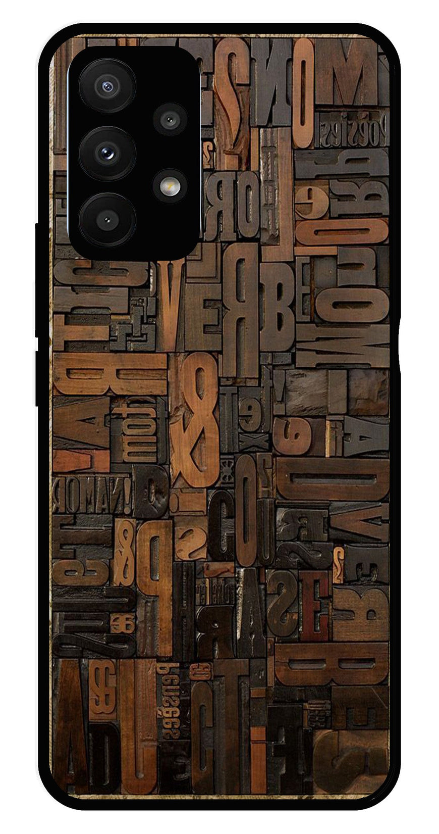 Alphabets Metal Mobile Case for Samsung Galaxy A23 5G   (Design No -32)